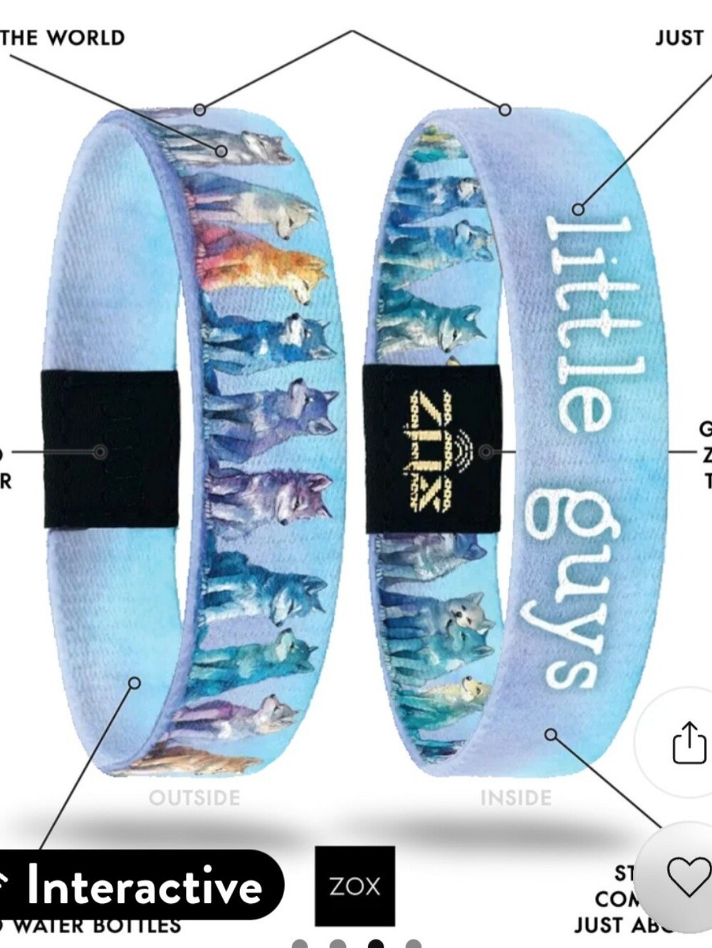 ZOX "LITTLE GUYS" SHOCK DROP Wolf Med Interactive Collectible Charm & Wristband